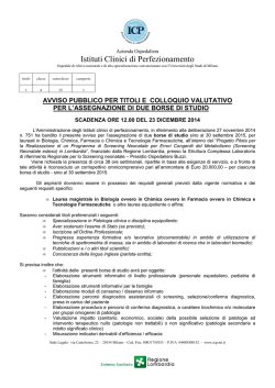 2014-12-09 AVVISO PUBBLICO PER TITOLI E COLLOQUIO