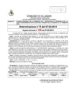 COMUNE DI VILLAMAR Determinazione n° 9 del 07-03-2014