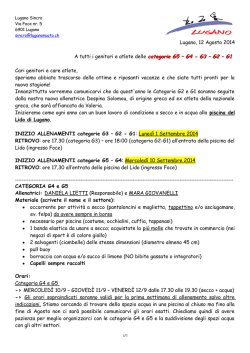 A tutti i genitori e nuotatori della seconda e terza