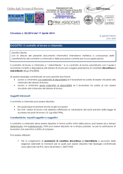 Lavoro a chiamata. - Pini e Associati :: Studio Commerciale