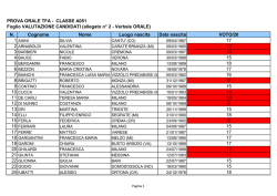 PROVA ORALE TFA - CLASSE A051 Foglio VALUTAZIONE