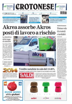 Akrea assorbe Akros posti di lavoro a rischio