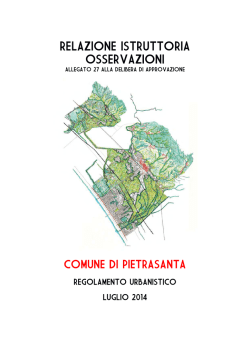 Relazione istruttoria delle osservazioni