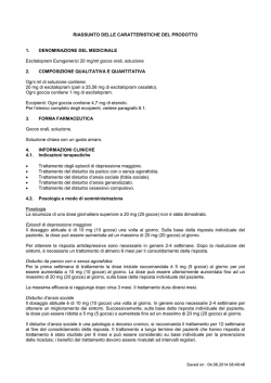 Specialit&agrave; medicinale ESCITALOPRAM EUROGENERICI