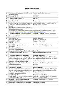 Laboratorio di Lingua Inglese - Corso di laurea magistrale in