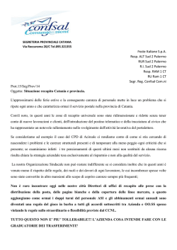 Poste Italiane SpA Resp. ALT Sud 2 Palermo RUR Sud 2 Palermo