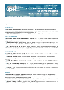 AGGIORNAMENTO NORMATIVO E GIURISPRUDENZIALE