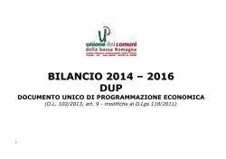 BILANCIO 2014 – 2016 DUP