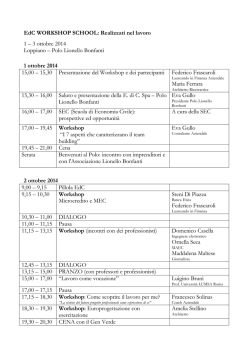 EdC WORKSHOP SCHOOL: Progettare il lavoro, costruire il futuro