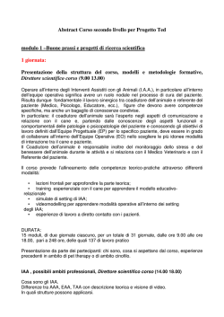 Abstract Corso secondo livello per Progetto Ted modulo 1 &ndash;Buone