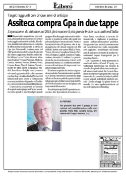 Assiteca compra Gpa in due tappe