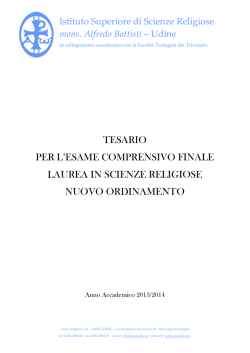 Tesario 2013-2014 - Istituto Superiore di Scienze Religiose di Udine
