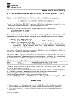 Det.approvazione graduatorie SCR 2014