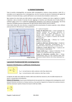 Caratteristiche dei cromatogrammi