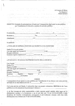 Al Comune di Mineo Via Maurici,5 95044 MINEO. OGGETTO: DOl