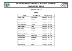 calendario audizioni** **auditions calendar