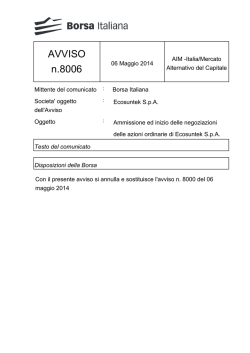 AVVISO n.8006 - Borsa Italiana