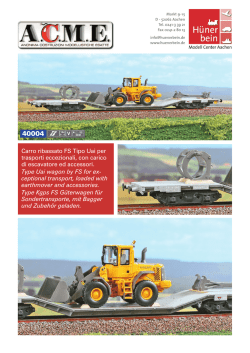 Carro ribassato FS Tipo Uai per trasporti eccezionali, con carico di