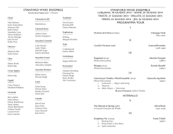 STANFORD WIND ENSEMBLE pROGRAMMA TOuR I