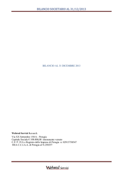 BILANCIO SOCIETARIO AL 31/12/2013
