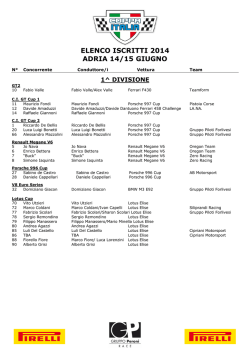 ELENCO ISCRITTI 2014 ADRIA 14/15 GIUGNO