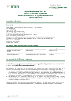 F.I. Servizi di accettazione in pagamento delle carte