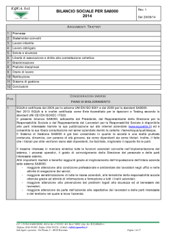 BILANCIO SOCIALE PER SA8000 2014