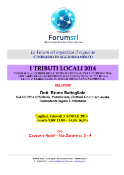 I TRIBUTI LOCALI 2014 - Ordine degli Avvocati di Cagliari