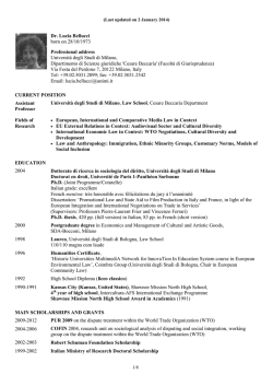 Lucia Bellucci - Universit&agrave; degli Studi di Milano