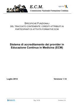 Specifiche funzionali tracciato record consuntivo ECM