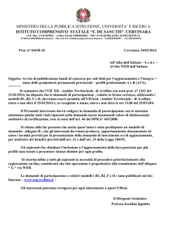 Bandi di concorso ATA - Istituto Comprensivo "F.De Sanctis"