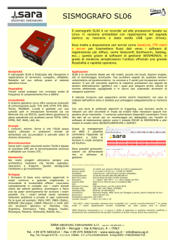 Scheda tecnica - SARA - electronic instruments