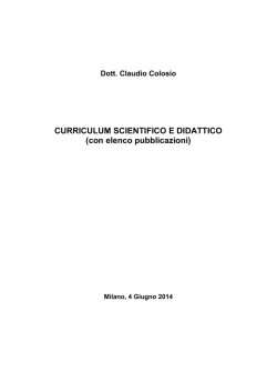 CURRICULUM SCIENTIFICO E DIDATTICO (con elenco