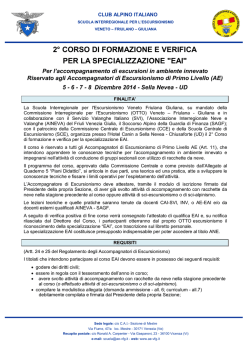 Bando e programma del corso - Commissione Escursionismo VFG