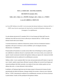 www.ildirittoamministrativo.it 1 NOTA A CORTE EDU