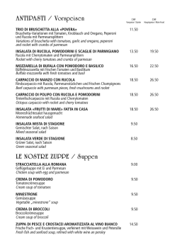 ANTIPASTI / Vorspeisen LE NOSTRE ZUPPE / Suppen