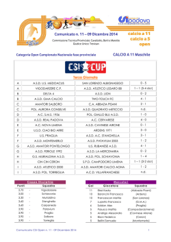 Comunicato n. 11 del 9dic2014