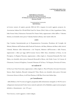 Tar Lazio - Comitato NO TAV