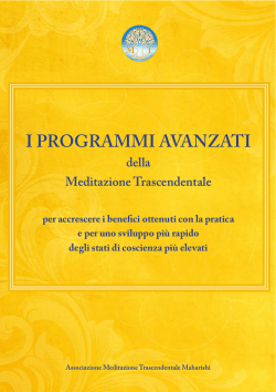 I PROGRAMMI AVANZATI - Meditazione Trascendentale