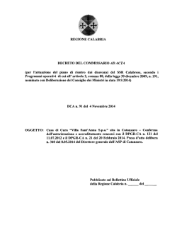 DCA n.91 del 4.11.2014 -Casa di Cura "Villa
