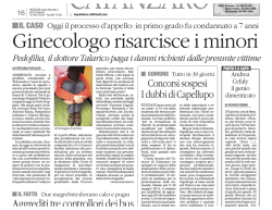 Ginecologo risarcisce i minori - Ordine dei Medici di Cosenza