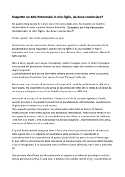 Sospetto un alto potenziale in mio figlio, da dove - zetapiesse-apc