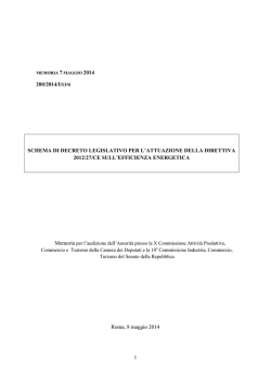 1 200/2014/I/EFR Roma, 8 maggio 2014 SCHEMA DI DECRETO