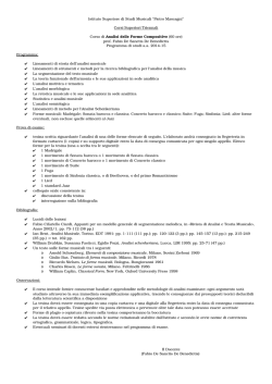 Analisi delle forme compositive - Istituto Superiore di Studi Musicali