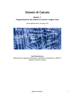 Sistemi di Calcolo - Dipartimento di Informatica e Sistemistica