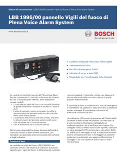 LBB 1995/00 pannello Vigili del fuoco di Plena Voice Alarm System
