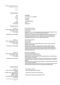 formato europeo per il curriculum vitae