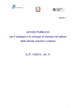AVVISO PUBBLICO per il sostegno e lo sviluppo di