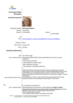 Curriculum vitae (190 KB) - Universit&agrave; degli Studi di Teramo