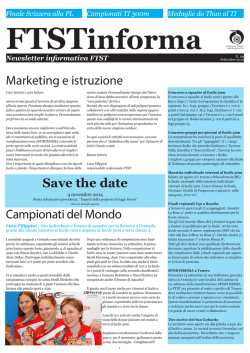 09&deg; Newsletter (15.09.2014) - Federazione Ticinese delle Societ&agrave; di